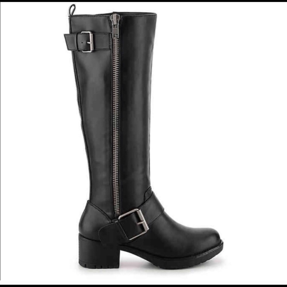 MIA Black Faux Leather Tall Peterson